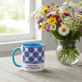 Elegant Gepersonaliseerd Blue Evil Eye geometrisch Mok