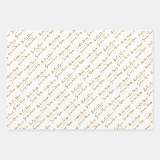 Elegant Gepersonaliseerd bruiloft bruid bruidegom Inpakpapier Vel (Voorkant 3)