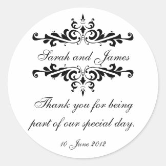 Elegant gepersonaliseerd dank u bruiloft Sticker
