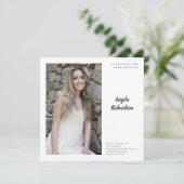 Elegant gepersonaliseerd foto Afstuderen Aankondiging (Staand voorkant)