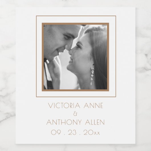Elegant gepersonaliseerd fotowijnlabel wijn etiket (Enkel label)