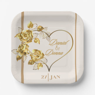 Elegant gepersonaliseerd Golden Wedding Paper Bord