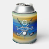 Elegant Gepersonaliseerd Golf Monogram Ontwerp Blikjeskoeler (Blikje Achterkant)