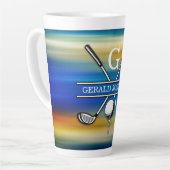 Elegant Gepersonaliseerd Golf Monogram Ontwerp Latte Mok (Linkerhoek)