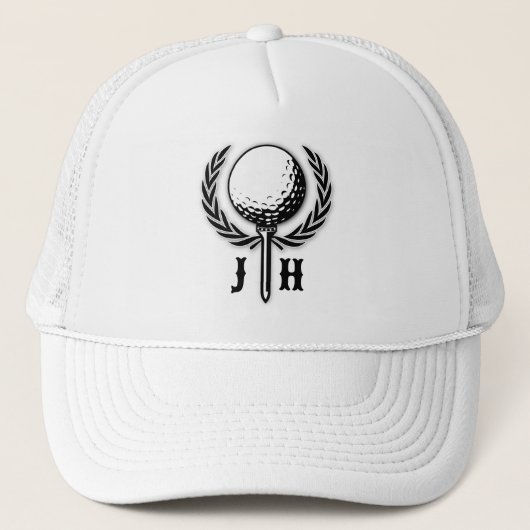 Elegant Gepersonaliseerd Golf Monogram Ontwerp Trucker Pet (Voorkant)