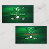 Elegant Gepersonaliseerd Golf Monogram Ontwerp Visitekaartje (Voorkant / Achterkant)