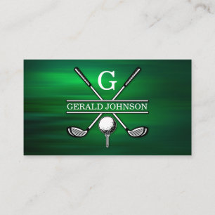 Elegant Gepersonaliseerd Golf Monogram Ontwerp Visitekaartje