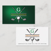 Elegant Gepersonaliseerd Golf Monogram Ontwerp Visitekaartje (Voorkant / Achterkant)