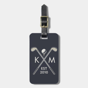 Elegant gepersonaliseerd golfclub monogram ontwerp bagagelabel