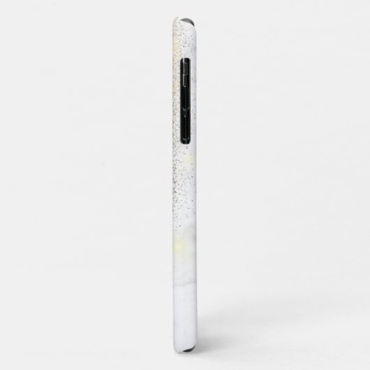 Elegant gepersonaliseerd goud glitter witte marmer Case-Mate iPhone case (Achterkant/links)