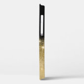 Elegant gepersonaliseerd goud glitter zwart Case-Mate iPhone case (Achterkant / Links)