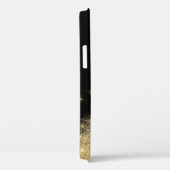 Elegant gepersonaliseerd goud glitter zwart Case-Mate iPhone case (Achterkant / Rechts)