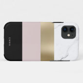 Elegant gepersonaliseerd goud wit marmer Case-Mate iPhone case (Achterkant (horizontaal))