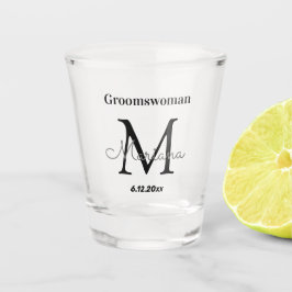 Elegant gepersonaliseerd groomwoman monogram shot glas