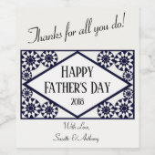 Elegant gepersonaliseerd Happy Vaderdag wijnlabel Wijn Etiket (Enkel label)