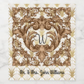 Elegant gepersonaliseerd Initiaal & naam Wijn Etiket (Enkel label)