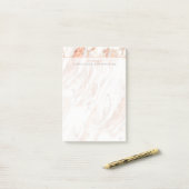 Elegant gepersonaliseerd kopermarmer Roos goud Post-it® Notes (Op bureau)