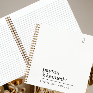 Elegant gepersonaliseerd met naam bruiloft event p notitieboek