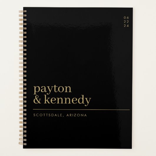 Elegant gepersonaliseerd met naam bruiloft plan ev planner (Voorkant)