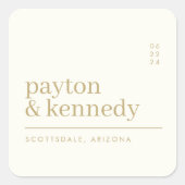 Elegant gepersonaliseerd met naam bruiloft plan ev vierkante sticker (Voorkant)