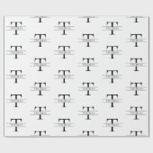 Elegant Gepersonaliseerd Monogram Aangepaste Naam Cadeaupapier (Vlak)