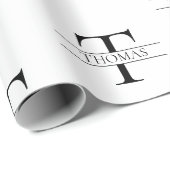 Elegant Gepersonaliseerd Monogram Aangepaste Naam Cadeaupapier (Rol Hoek)