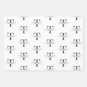 Elegant Gepersonaliseerd Monogram Aangepaste Naam Inpakpapier Vel (Voorkant 2)