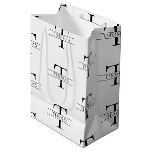 Elegant Gepersonaliseerd Monogram Aangepaste Naam  Medium Cadeauzakje