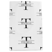 Elegant Gepersonaliseerd Monogram Aangepaste Naam  Medium Cadeauzakje (Voorkant)