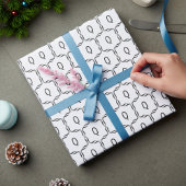 Elegant gepersonaliseerd monogram in zwart-wit cadeaupapier