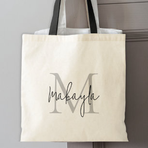 Elegant gepersonaliseerd monogram tote bag