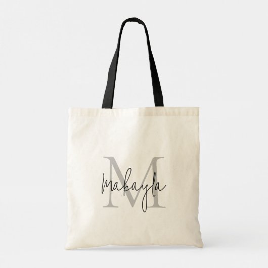 Elegant gepersonaliseerd monogram tote bag (Achterkant)
