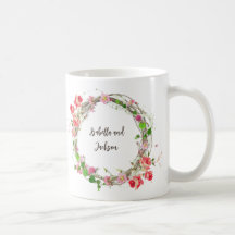Elegant gepersonaliseerd paar / single naam floral
