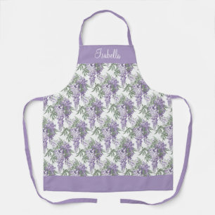 Elegant Gepersonaliseerd Paars Wisteria Schort