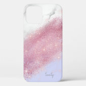 Elegant gepersonaliseerd roos goud glitter marmer  Case-Mate iPhone case (Achterkant)