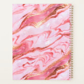 Elegant Gepersonaliseerd Roze en Gouden Folie Marm Planner (Achterkant)