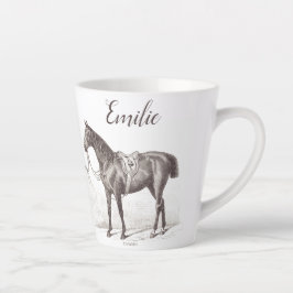 Elegant gepersonaliseerd ruiterpaard antiek latte mok