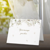 Elegant gepersonaliseerd script  White Blossom Kaart