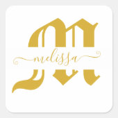 Elegant gepersonaliseerd vierkante sticker (Voorkant)