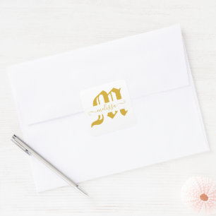 Elegant gepersonaliseerd vierkante sticker