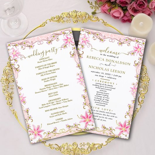 Elegant Gepersonaliseerd Wedding Program