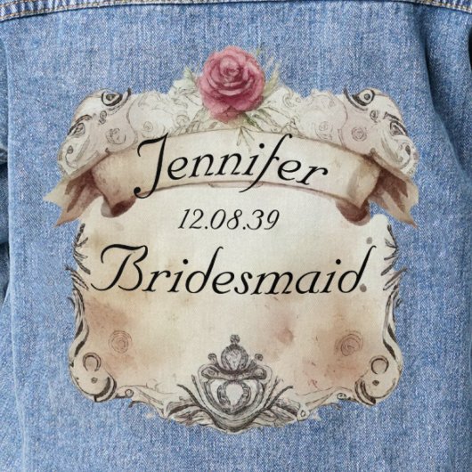 Elegant gepersonaliseerde bloemige bruidsmeisjes b denim jacket