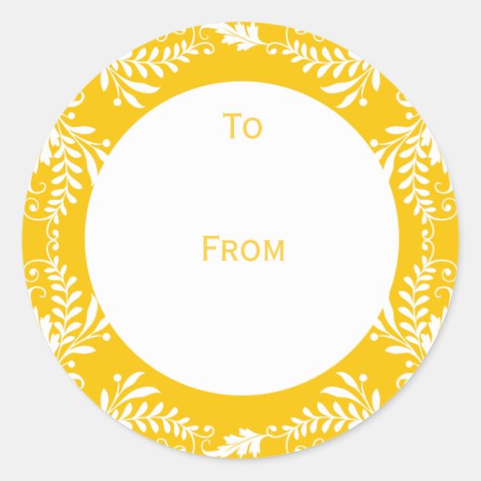 Elegant Gepersonaliseerde Gift Labels Geel (Voorkant)