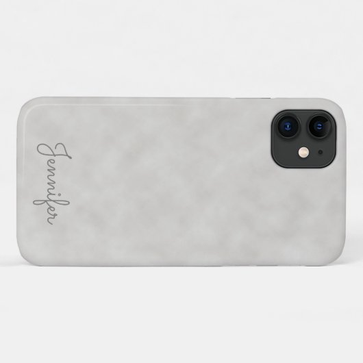 Elegant gepersonaliseerde grijze perkament Case-Mate iPhone case (Achterkant (horizontaal))