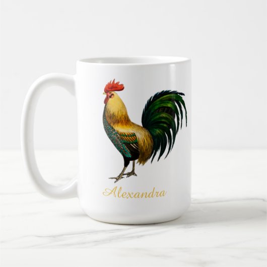 Elegant gepersonaliseerde kleurrijke rooster kip C Koffiemok (Links)