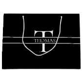 Elegant Gepersonaliseerde Monogrammen Douane Naam Groot Cadeauzakje (Voorkant)