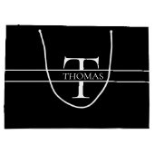 Elegant Gepersonaliseerde Monogrammen Douane Naam Groot Cadeauzakje (Achterkant)