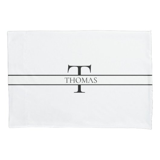 Elegant Gepersonaliseerde Monogrammen Douane Naam Kussensloop (Voorkant)