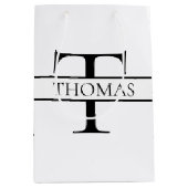 Elegant Gepersonaliseerde Monogrammen Douane Naam Medium Cadeauzakje (Voorkant)