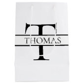 Elegant Gepersonaliseerde Monogrammen Douane Naam Medium Cadeauzakje (Achterkant)